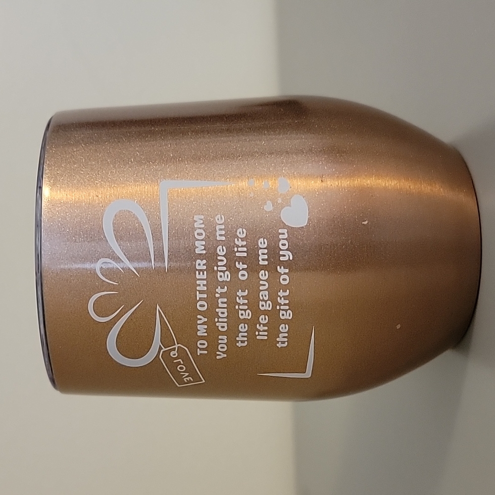 Insulated Wine Cup for Bonus Mom Bronze Color NIP
